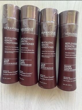 Brand new & factory sealed set of 4 full-size Keranique Keratin Conditioners
